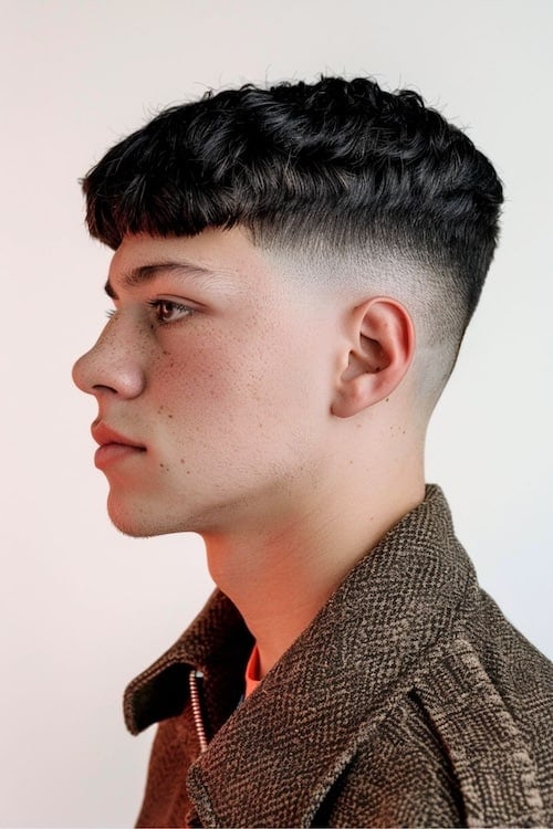 Classic edgar haircut with a taper fade