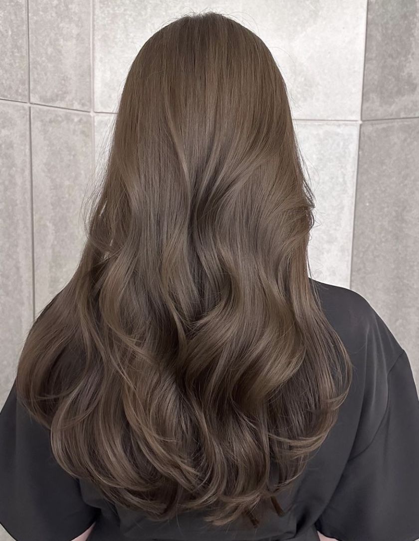 Dark mushroom brunette hair color