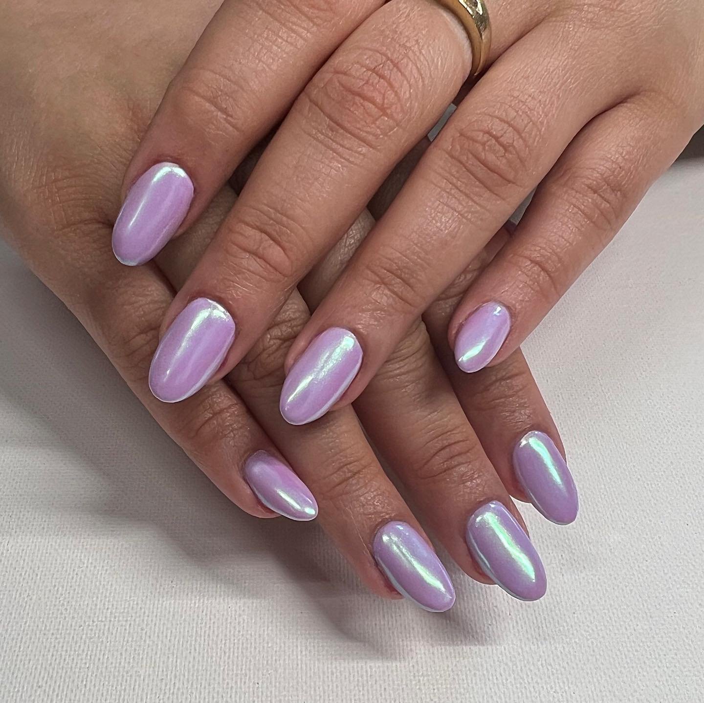 Lilac Glaze: soft purple-milk with pearl shimmer