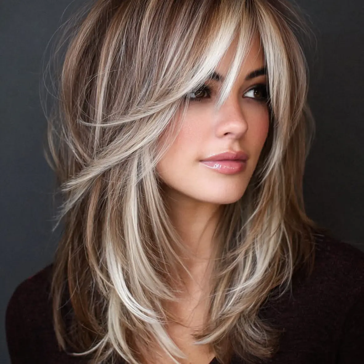 Long dark blonde shag with softly blended layers