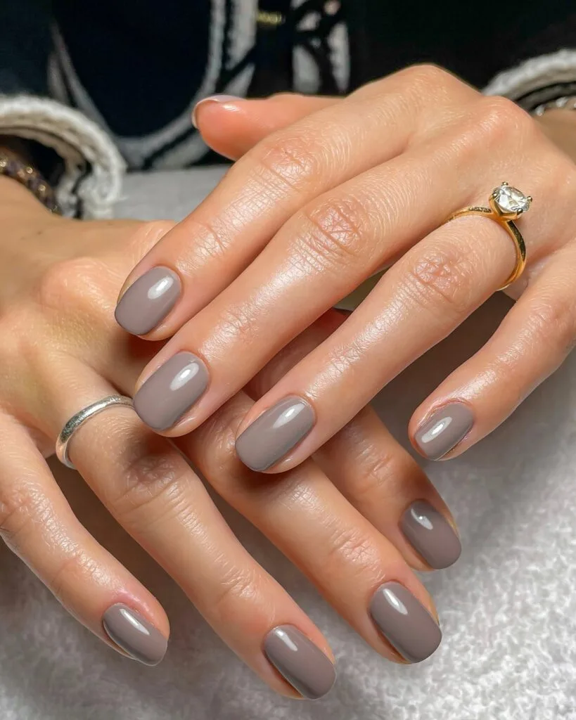 Taupe gray nails