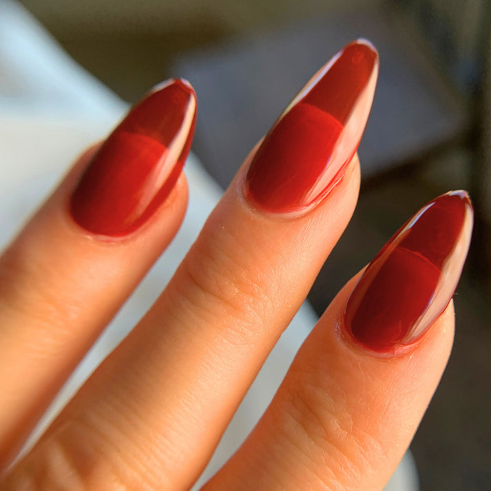 Translucent red jelly nails