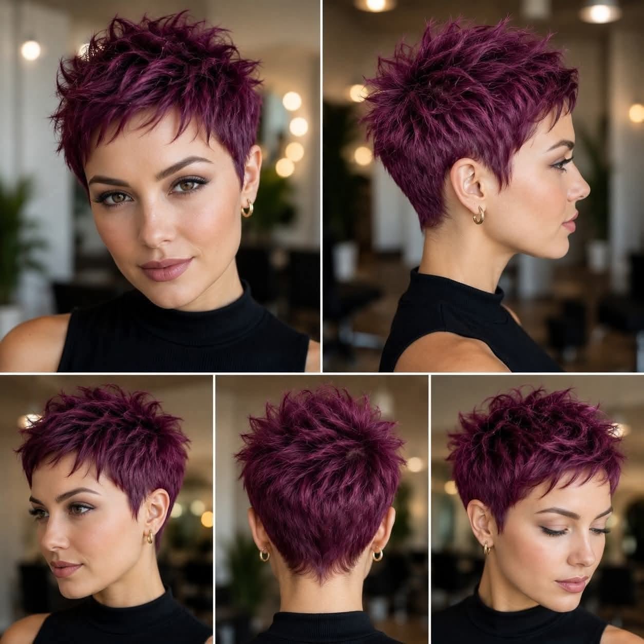 Short plum textured crop