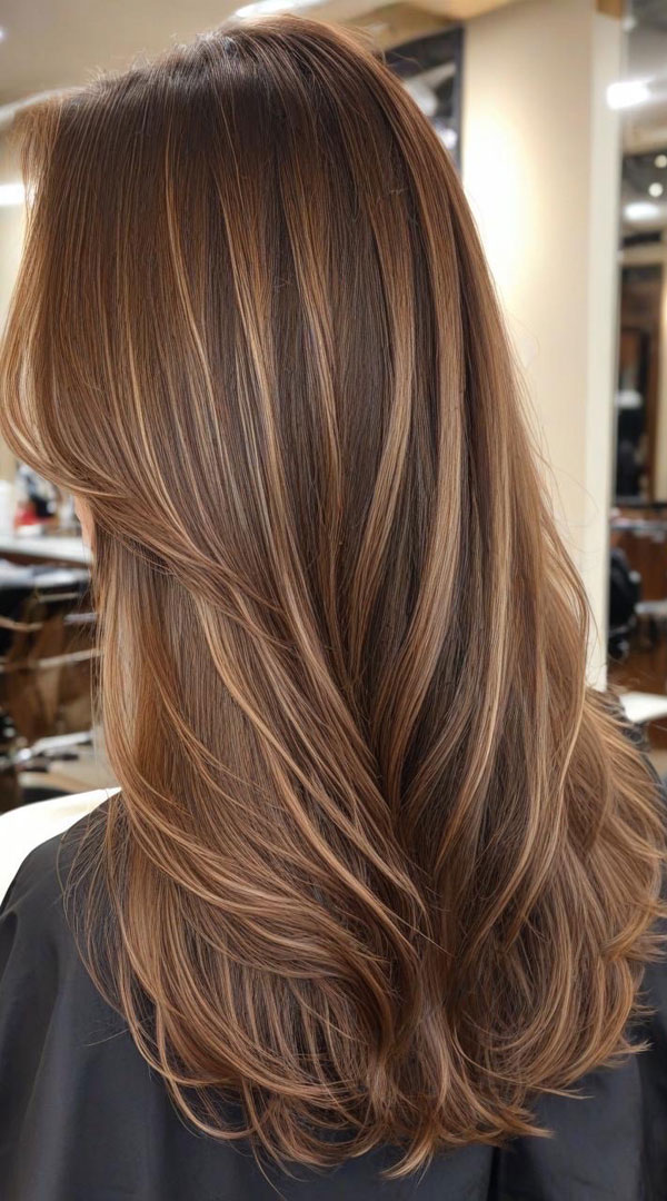 Hazelnut Brown — winter hair color idea for brown eyes