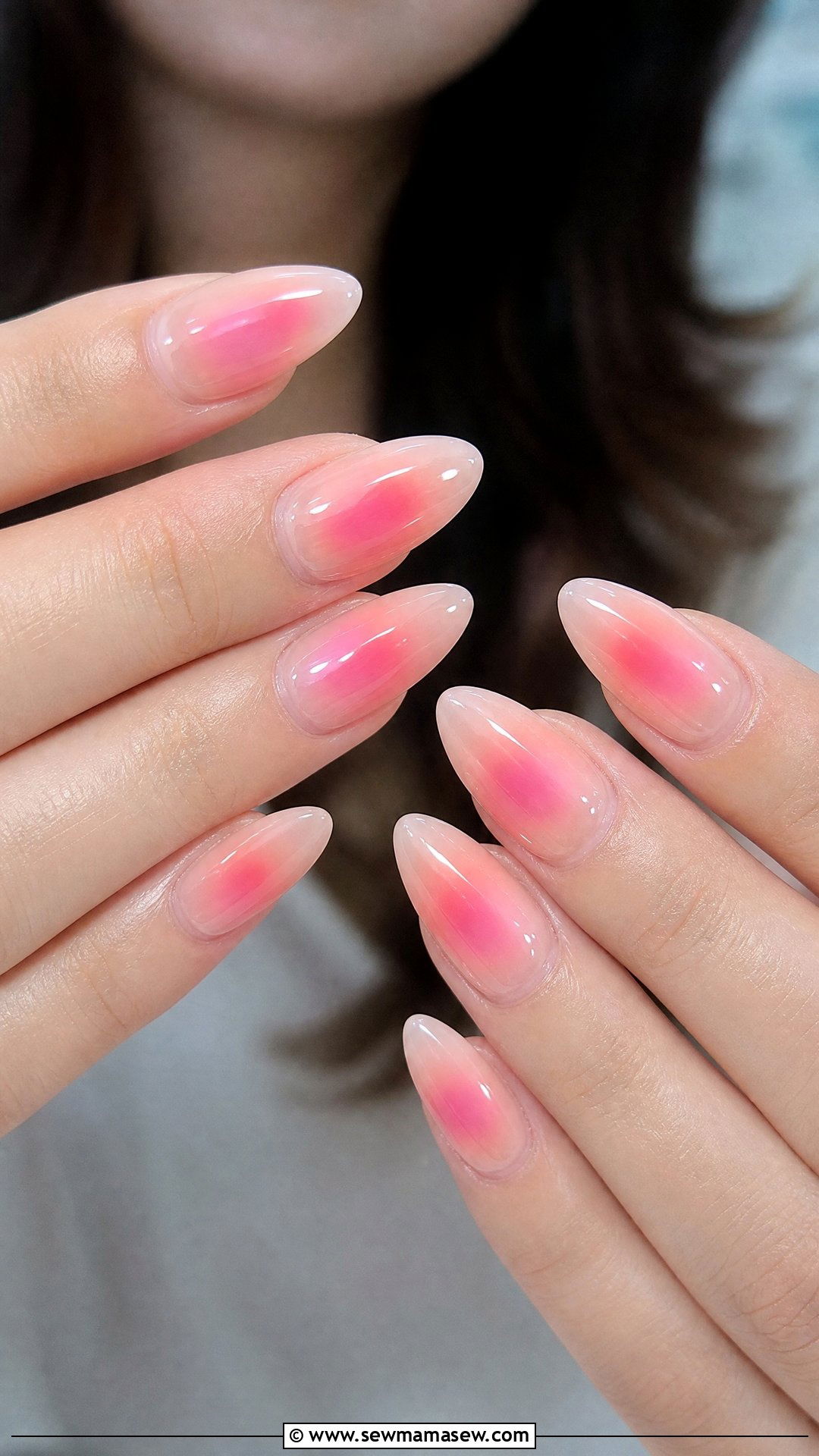 Blush Bloom: a soft pink center melting into a milky nude base