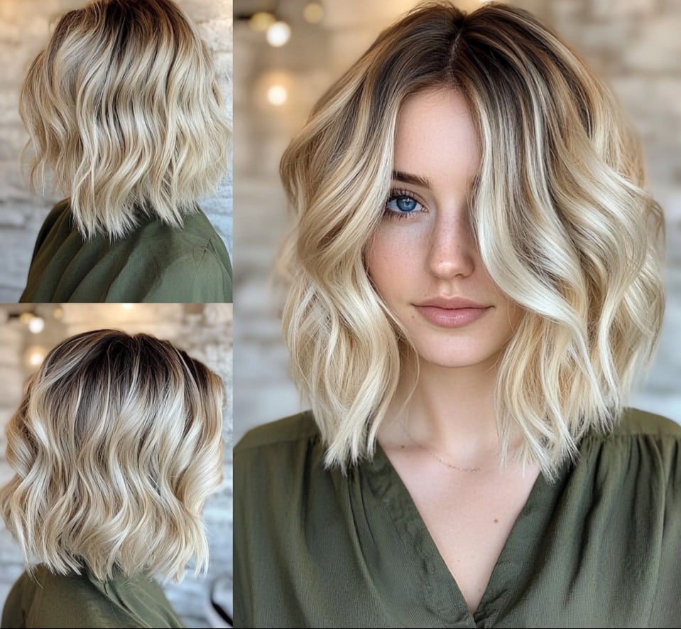 Buttery blonde air-dried lob