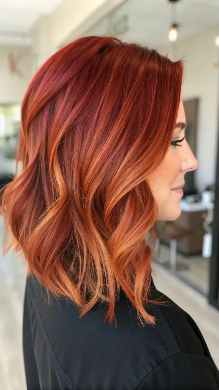 Cinnamon copper hair color melt