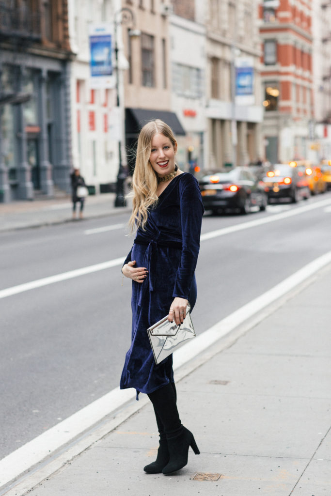 Woman wearing a little black dress for New Year's style