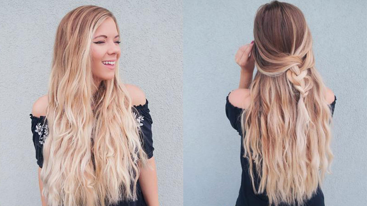 Ash brown hair in soft heatless waves worn loose with a middle part