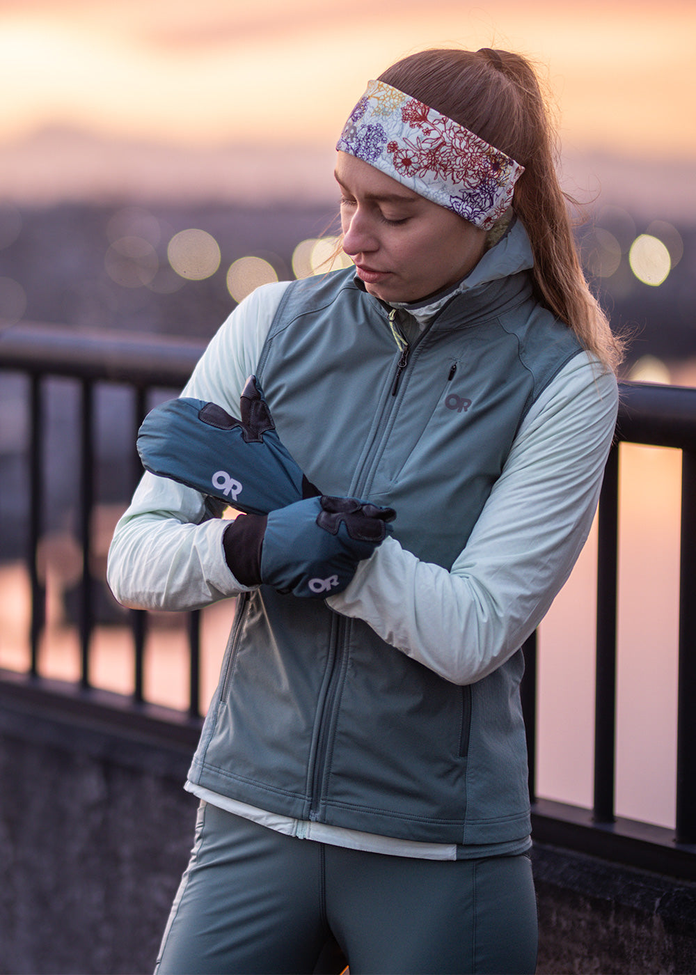 Insulated running vests for women displayed for winter layering