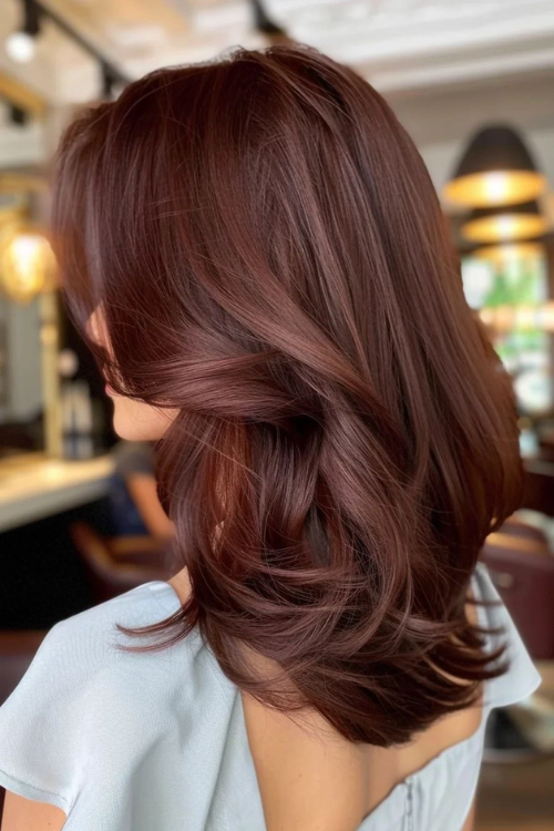 Deep mahogany all-over color with a velvety low shine