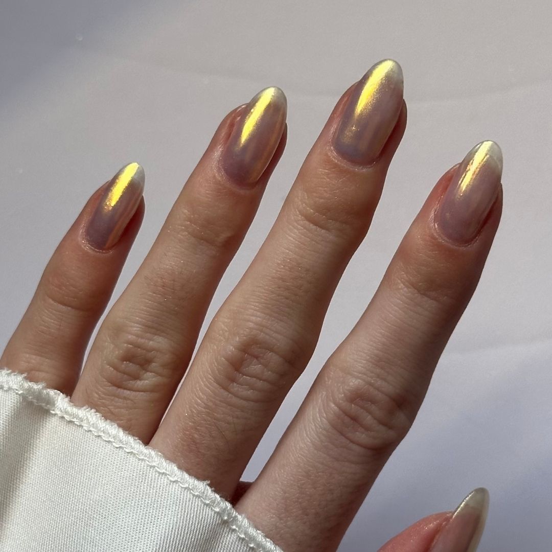 Iridescent Opal Glaze: shifting pastel chrome over a milky base