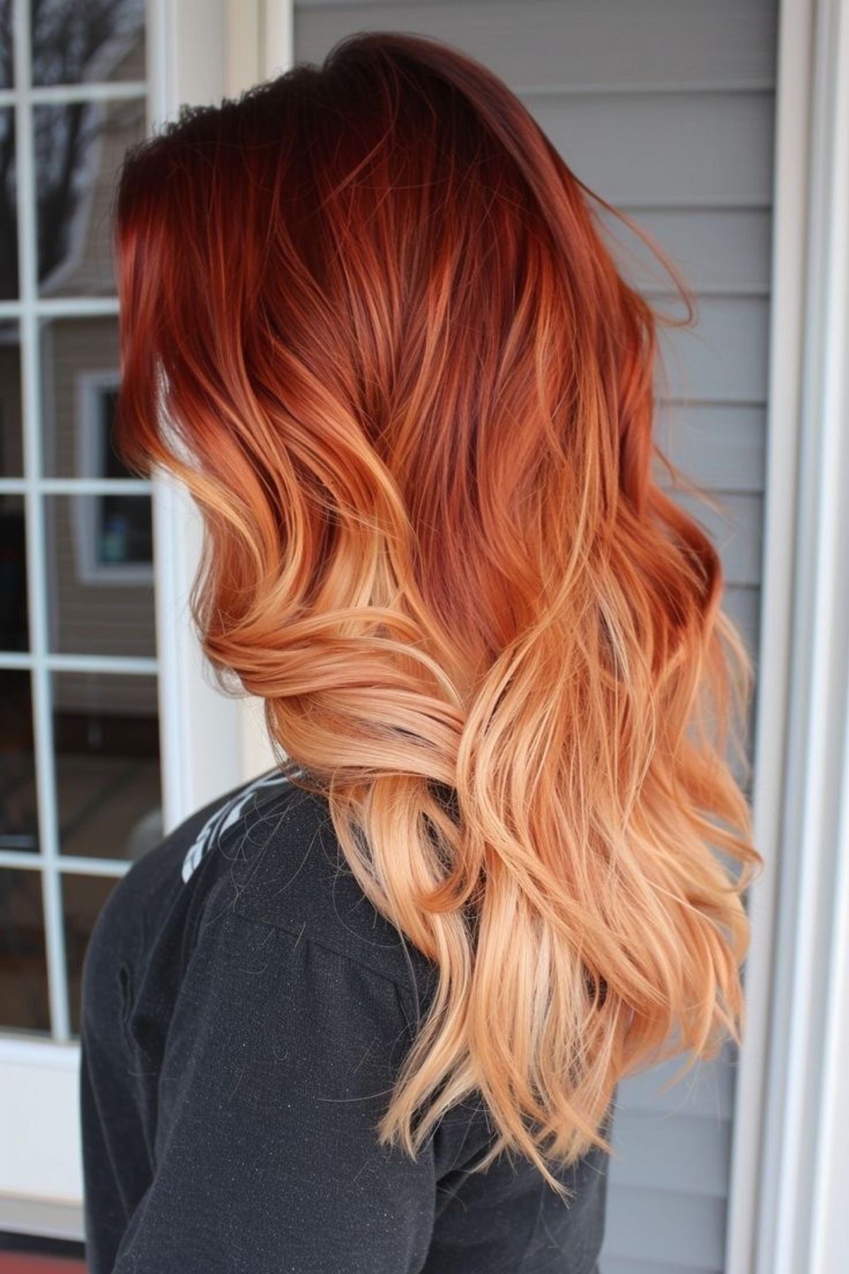 Subtle auburn ombre hair with soft natural gradient