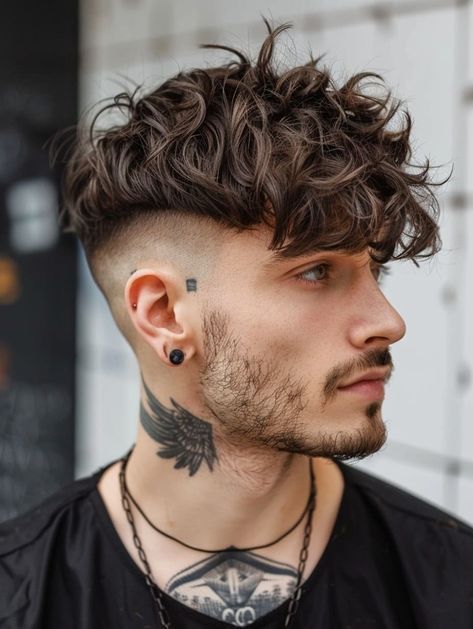 Man with a drop fade and textured fringe