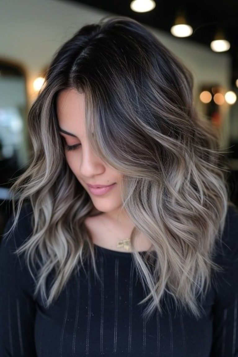 Mushroom melt root to tip hair color blend