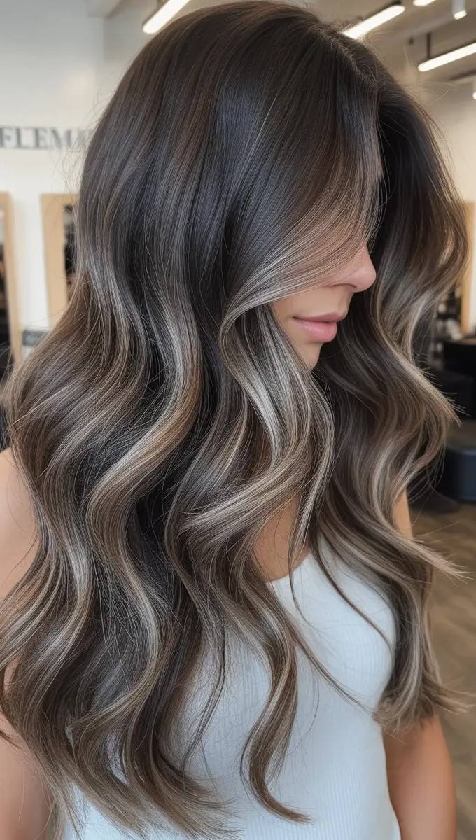 Neutral mushroom brown hair with ashy depth