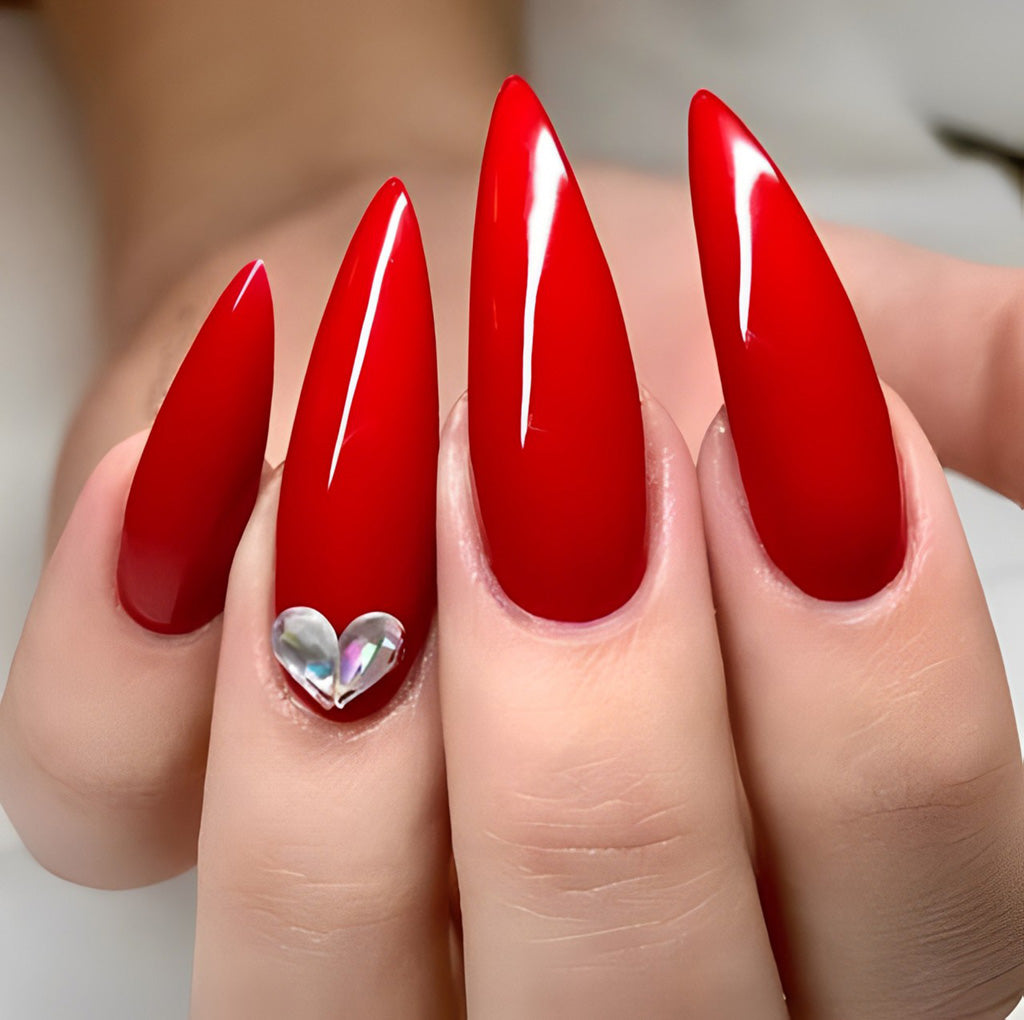 Candy apple red short nails