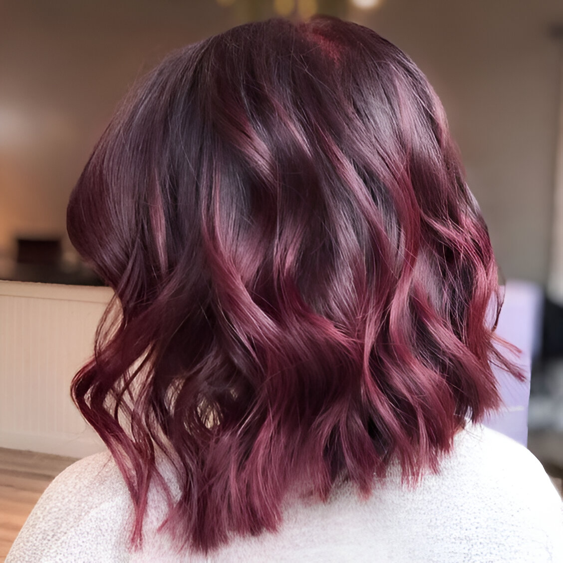Rose plum balayage