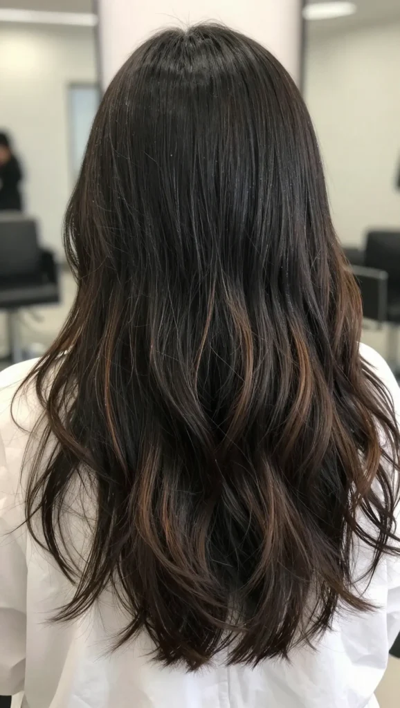 Natural brunette hair with subtle fine babylights