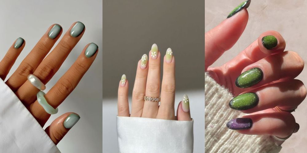 Emerald Aura: a rich green bloom ringed by soft nude