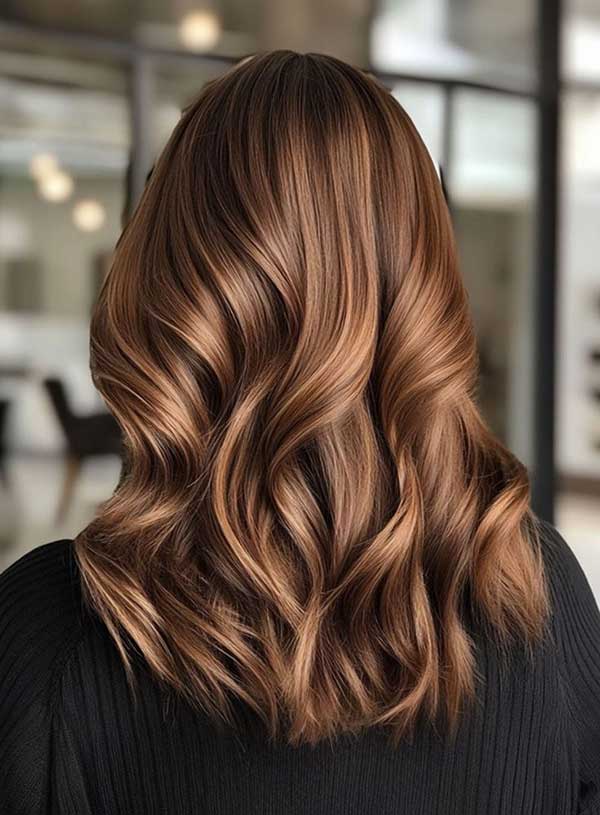 Sun-kissed golden chestnut brown hair