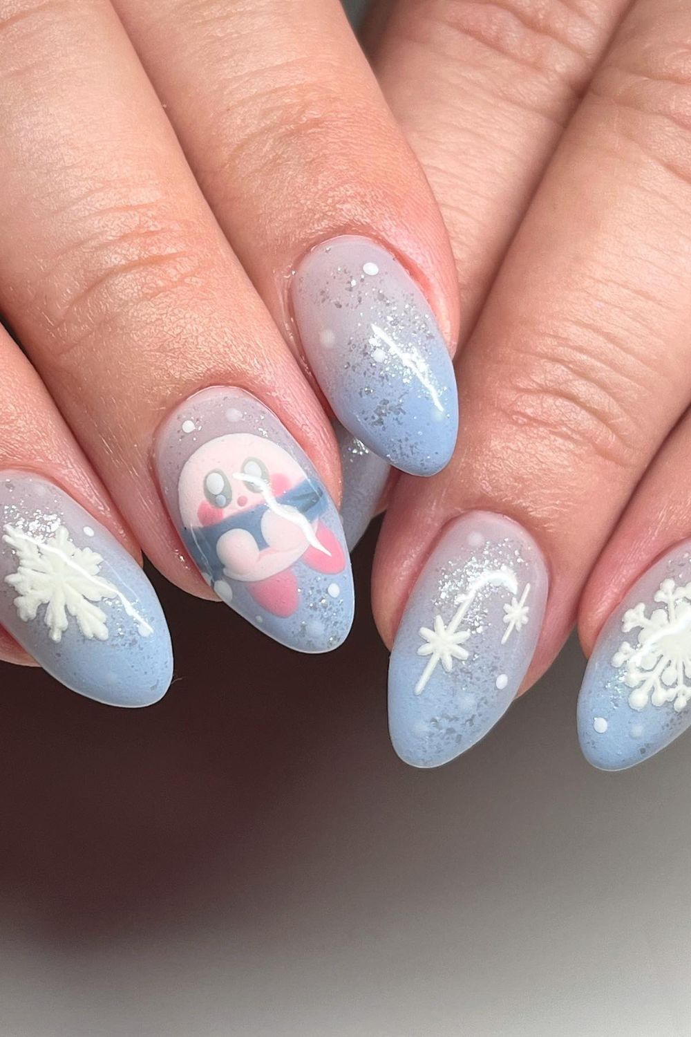 Frosty blue jelly with snowflake characters