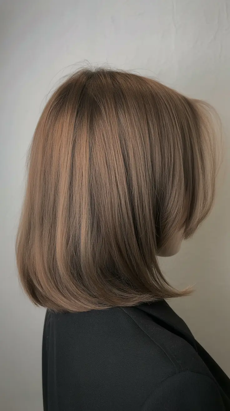Light ash brown shoulder length hair