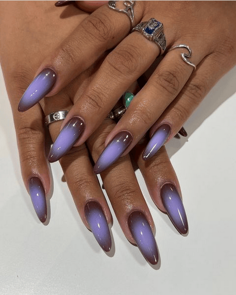 Lavender Mist: a hazy violet bloom over a milky white base