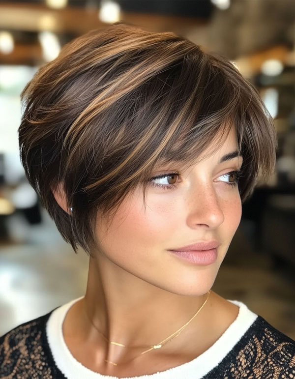 Bixie haircut on a woman