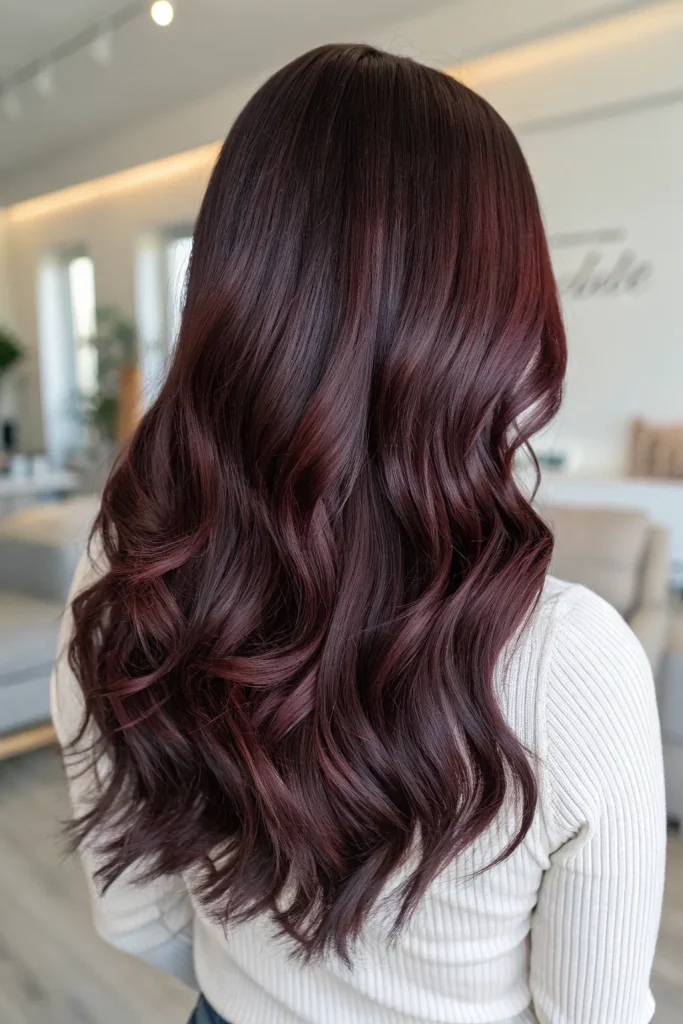 Cherry Cola Brown — winter hair color idea for brown eyes