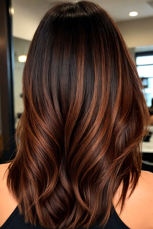 Rich chocolate chestnut brown hair