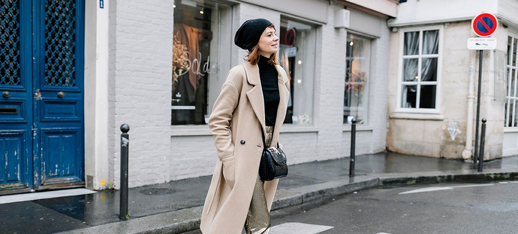 Effortless Parisian layered winter outfit