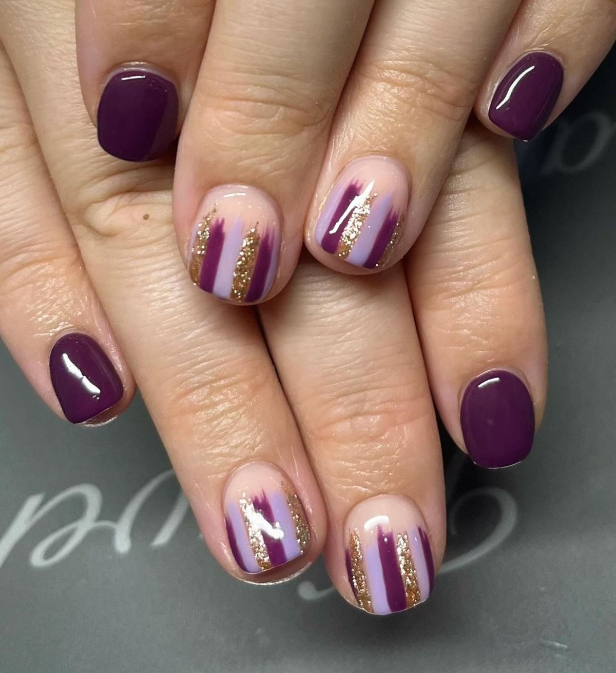 Deep purple plum winter nails