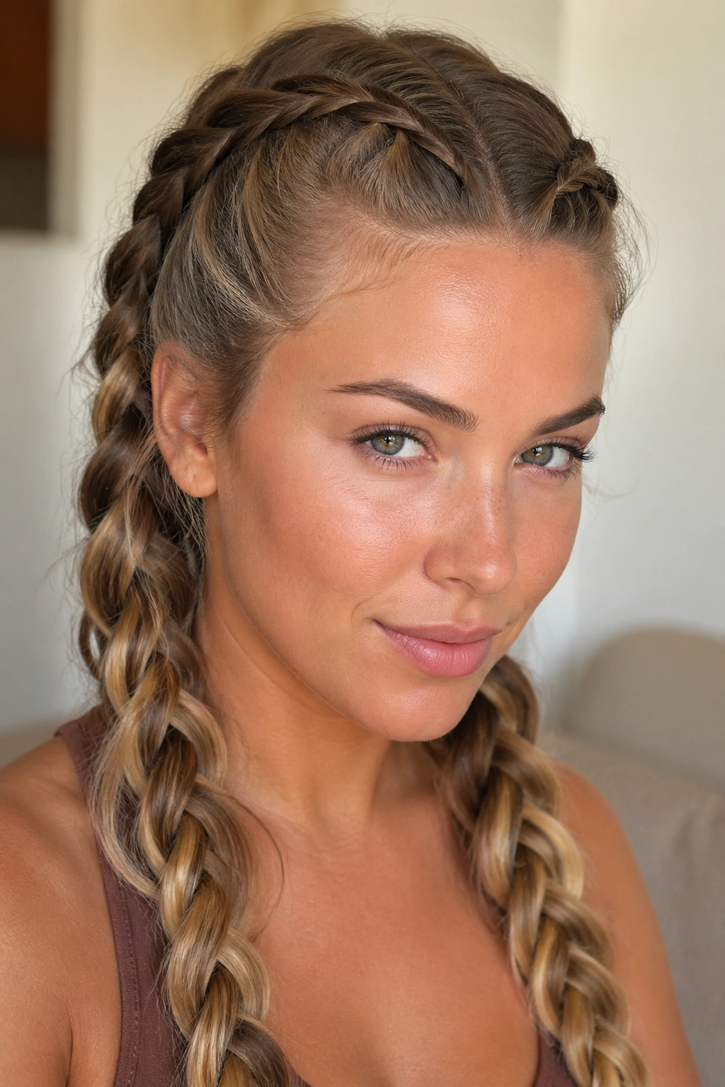 French rope braid along a sleek hairline