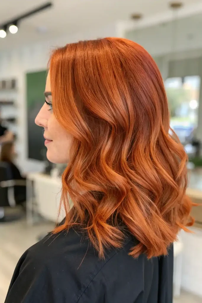 Golden auburn hair with blonde babylights