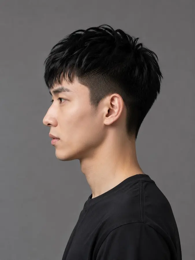 Man with a neat tapered short haircut