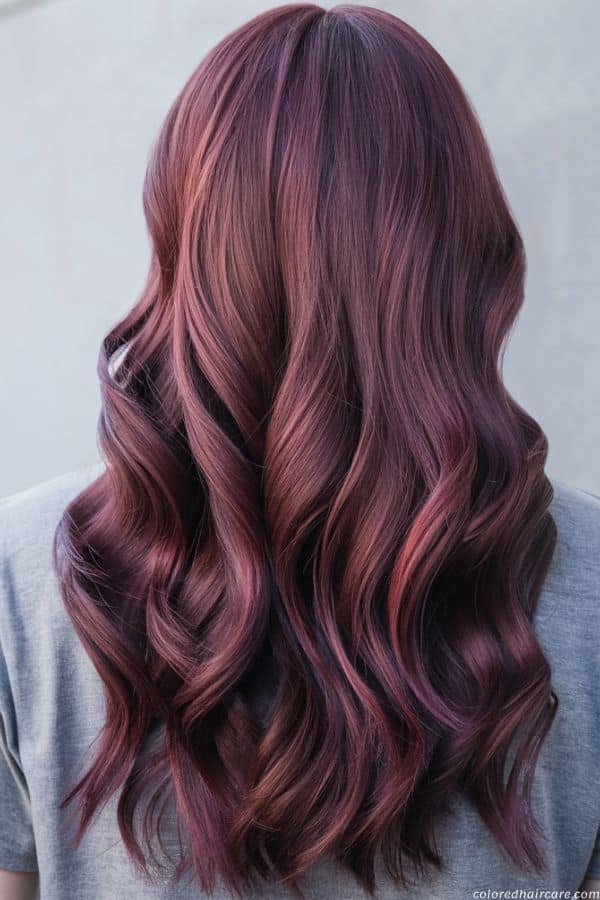 Mahogany hair color with violet undertones