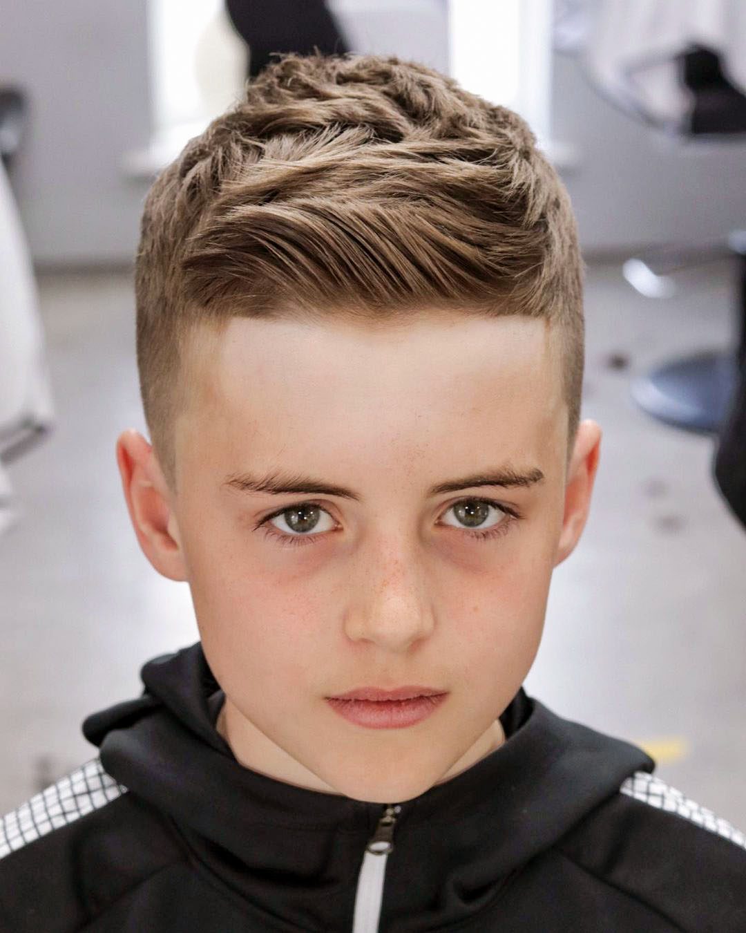 Ivy League school haircut for boys with tapered sides