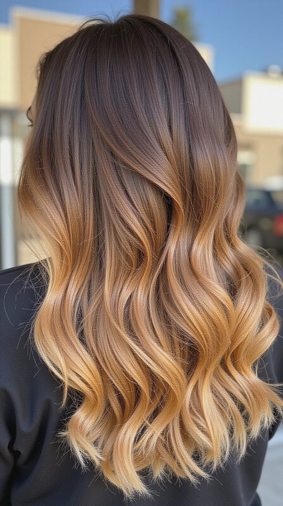 Golden bronze ombre hair