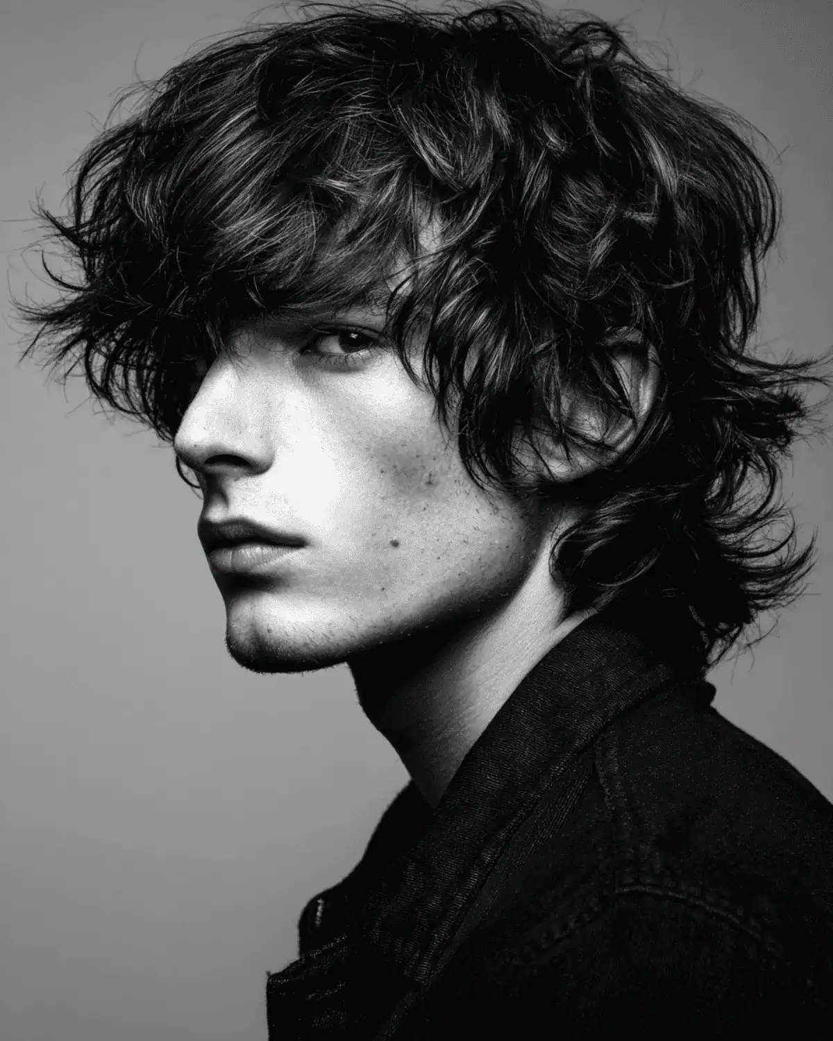 Man with a mid-length wavy flow haircut