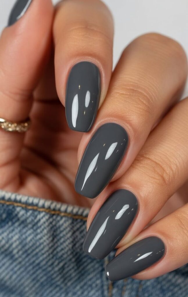 Dark slate grey nails