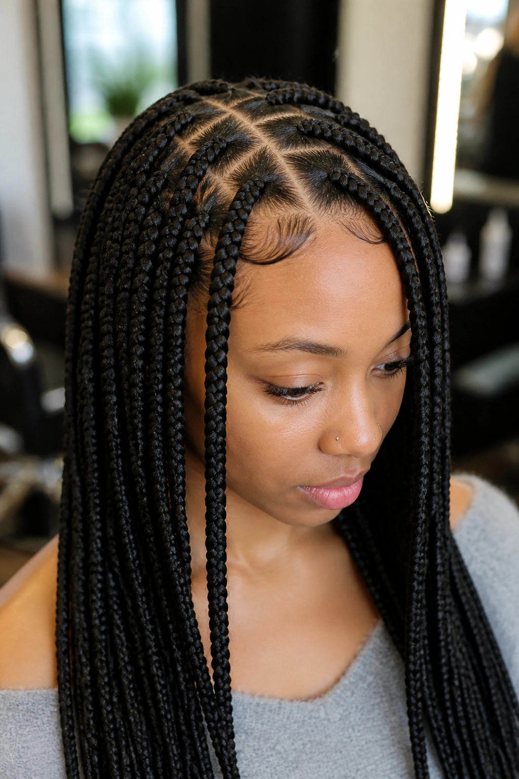 Triangle-part box braids