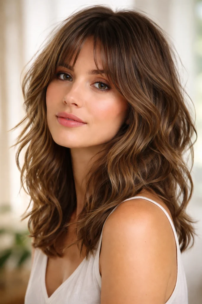 Wavy low-maintenance shag haircut